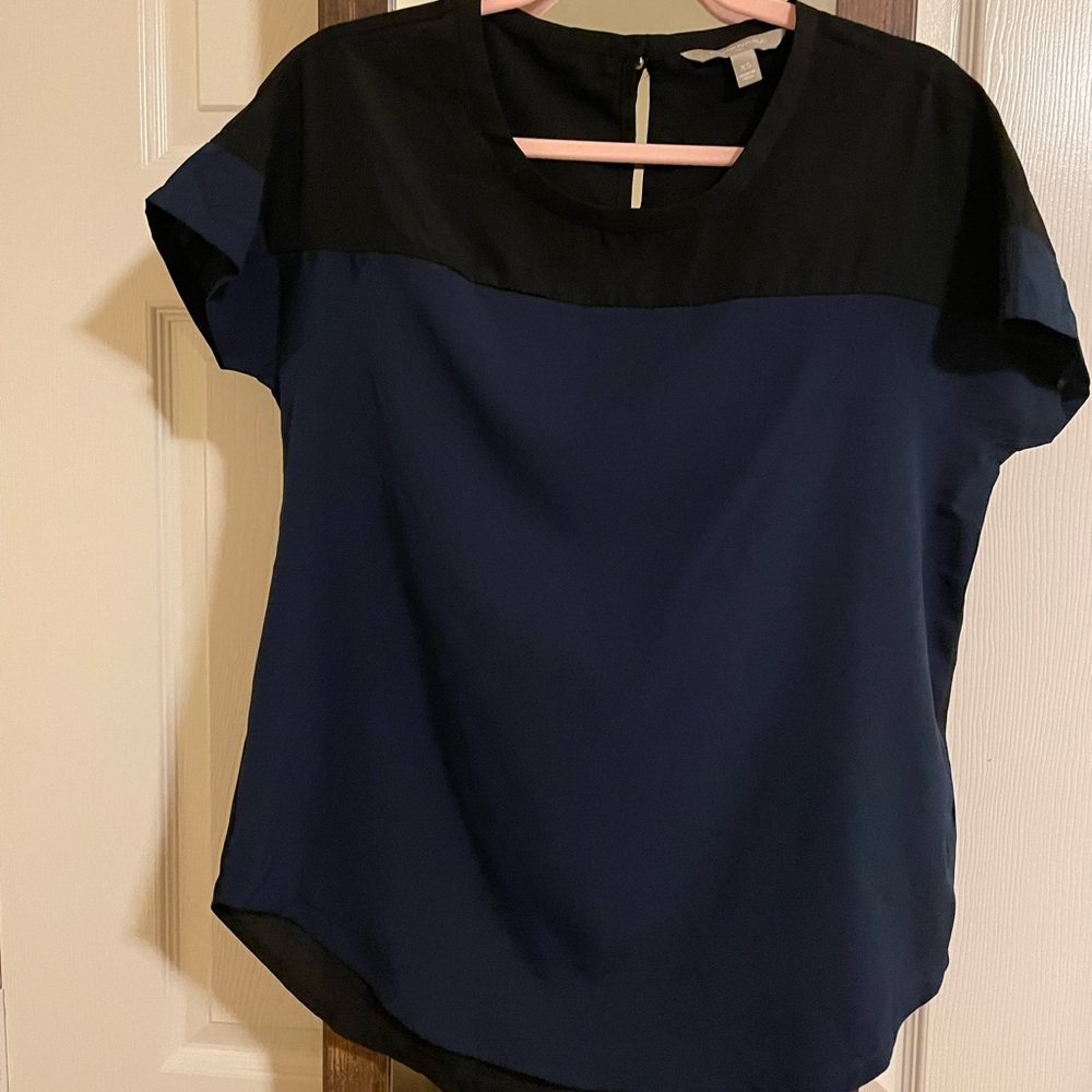 Banana Republic Navy and Black blouse, size XS